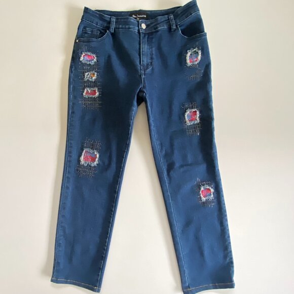 Claire Desjardins Patchwork High Waist Stretch Jeans M - Picture 1 of 9